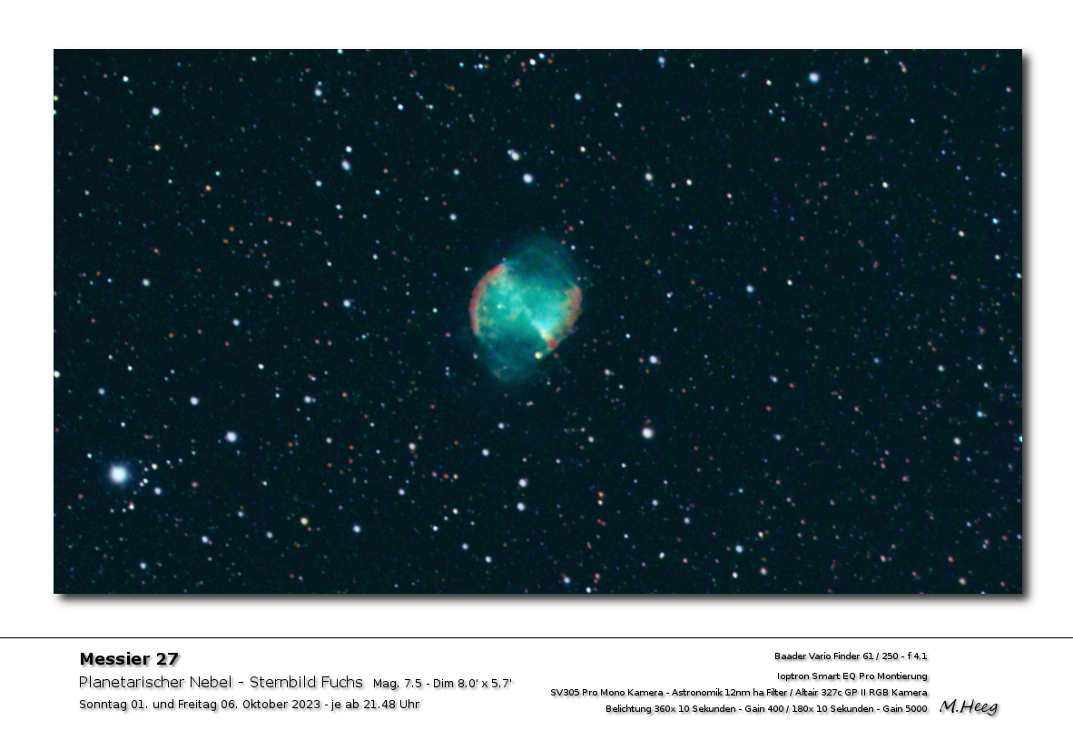 ... Messier 27 Der Hantelnebel im Sternbild Fuchs