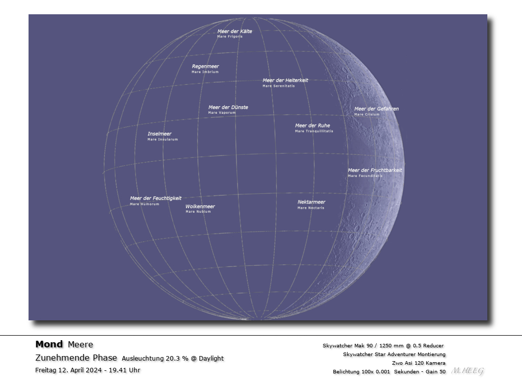 Der Mond in zunehmender Phase