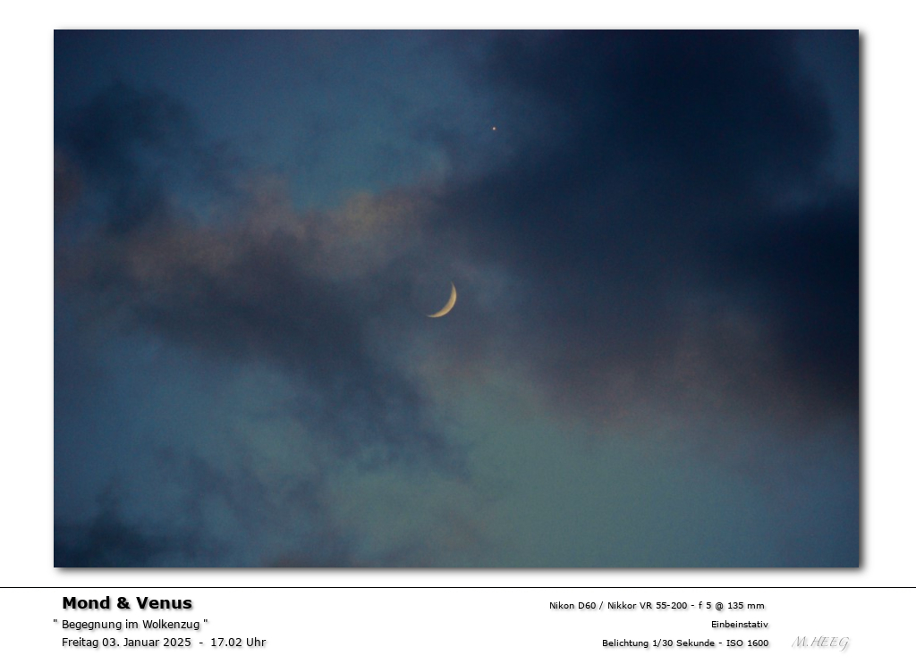 ... Mond und Venus Himmelsbeobachtung Mond - Venus