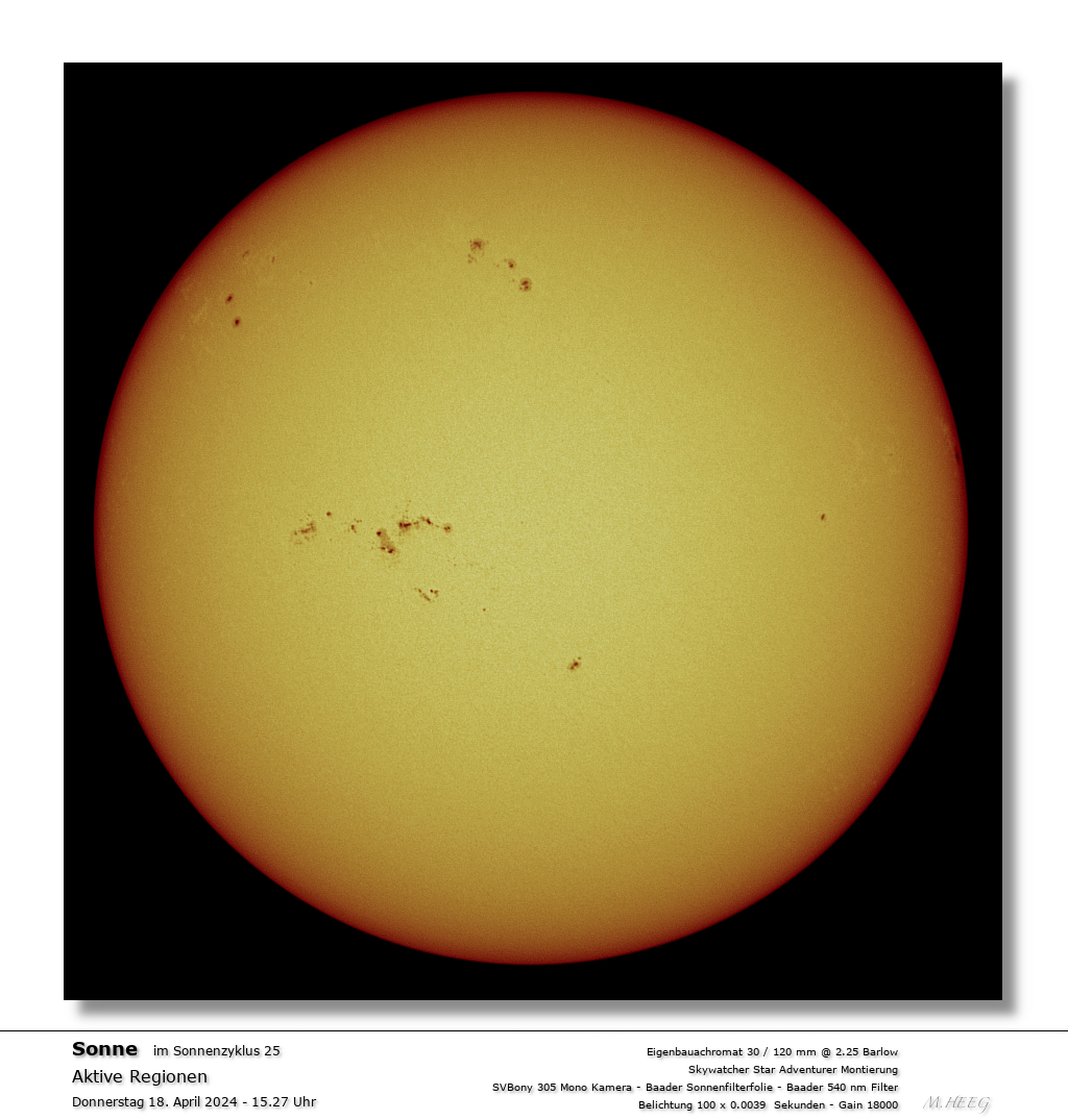 ... Sonnenbeobachtung Sonne 540 nm - Farbausarbeitung