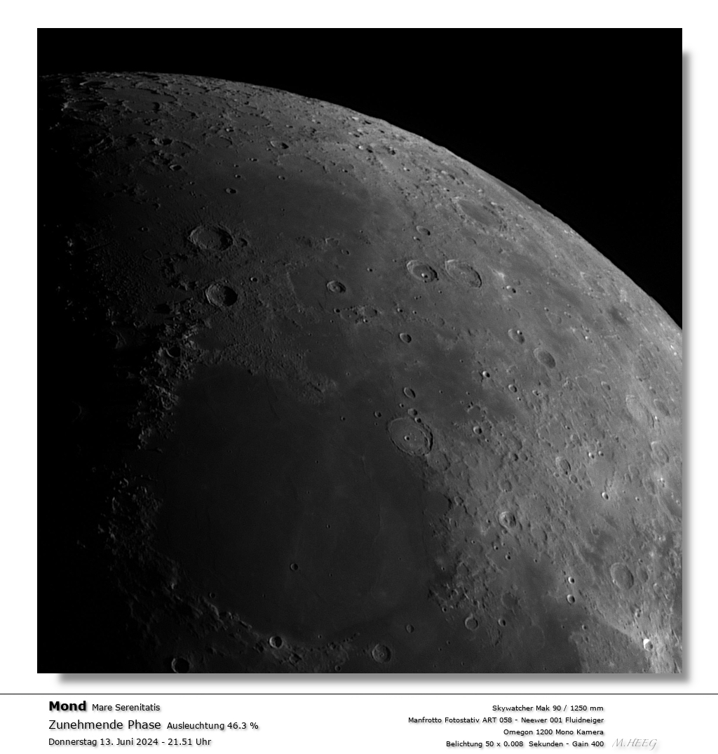 Monddarstellung bei 1250 mm  Brennweite