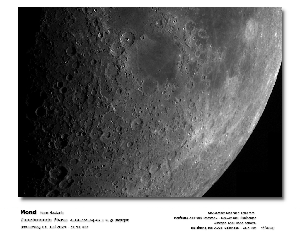 ... Mond mit CMOS Kamera Monddarstellung bei 1250 mm Brennweite