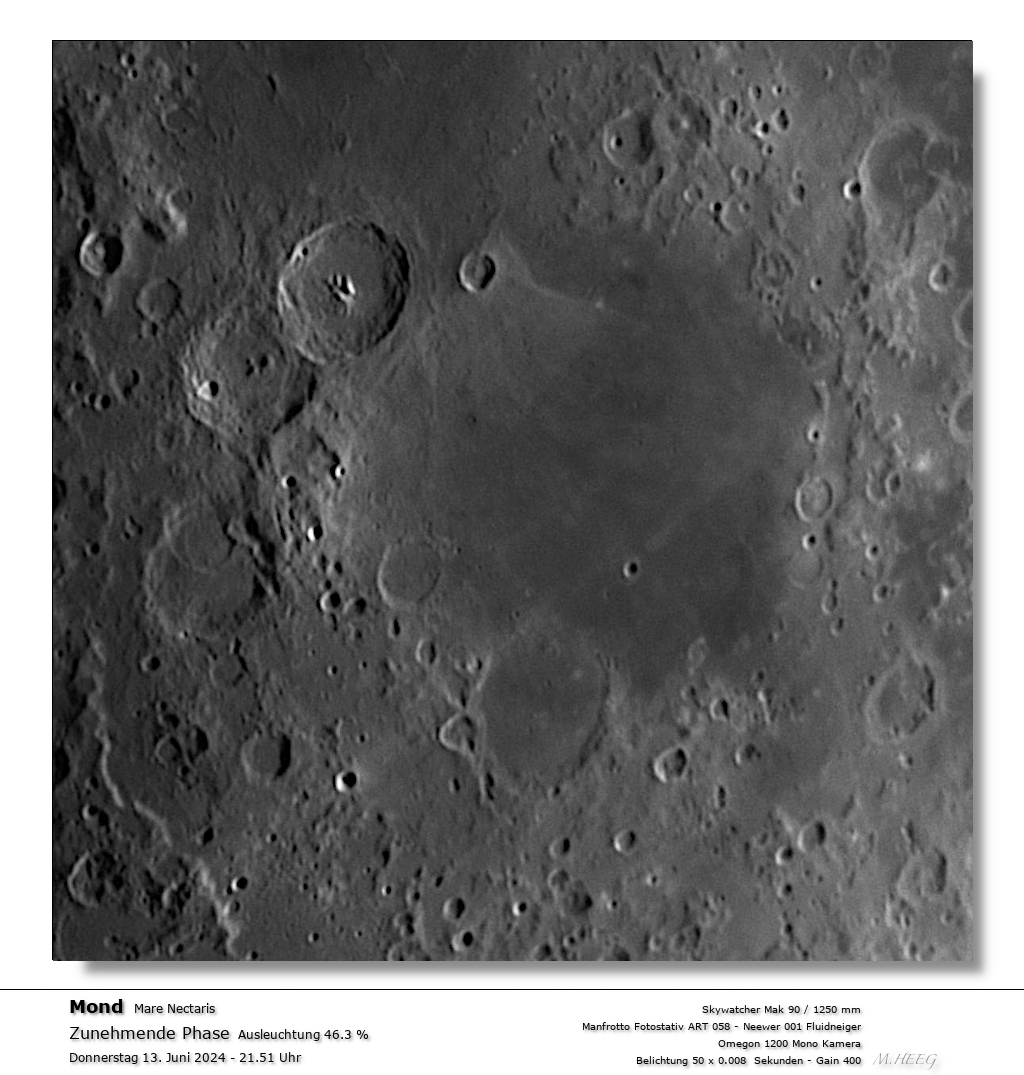 Monddarstellung bei 1250 mm  Brennweite