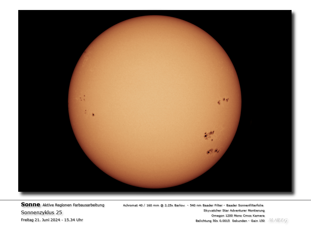 Sonnendarstellung mit 40 mm Öffnung