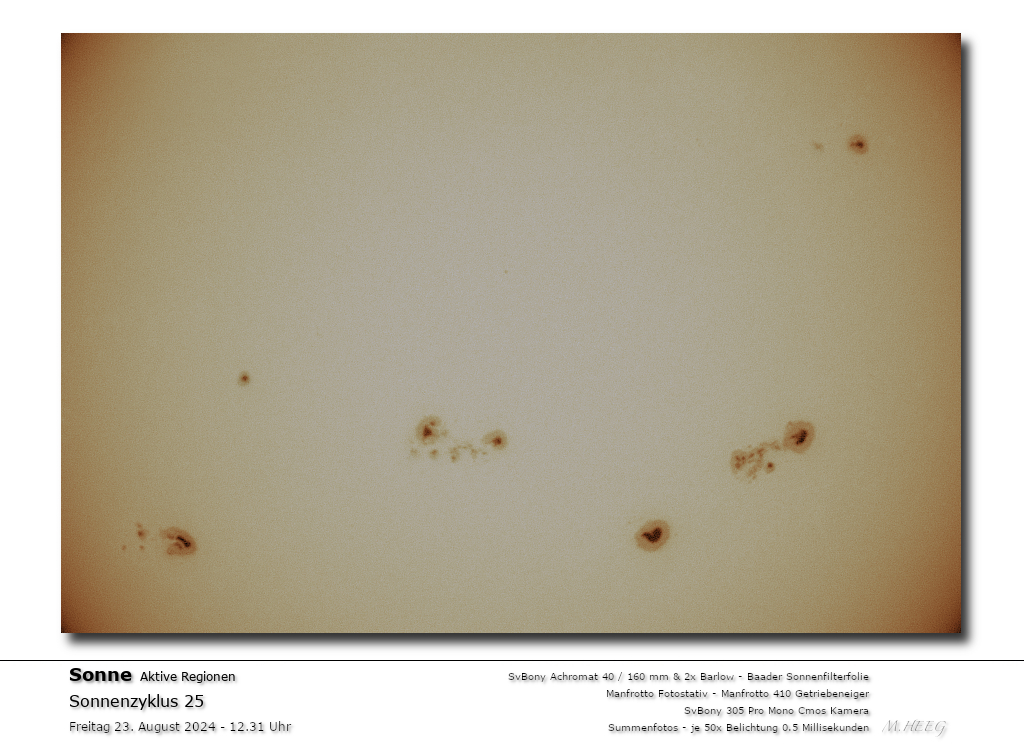 Sonnendarstellung bei 40 mm  Öffnung