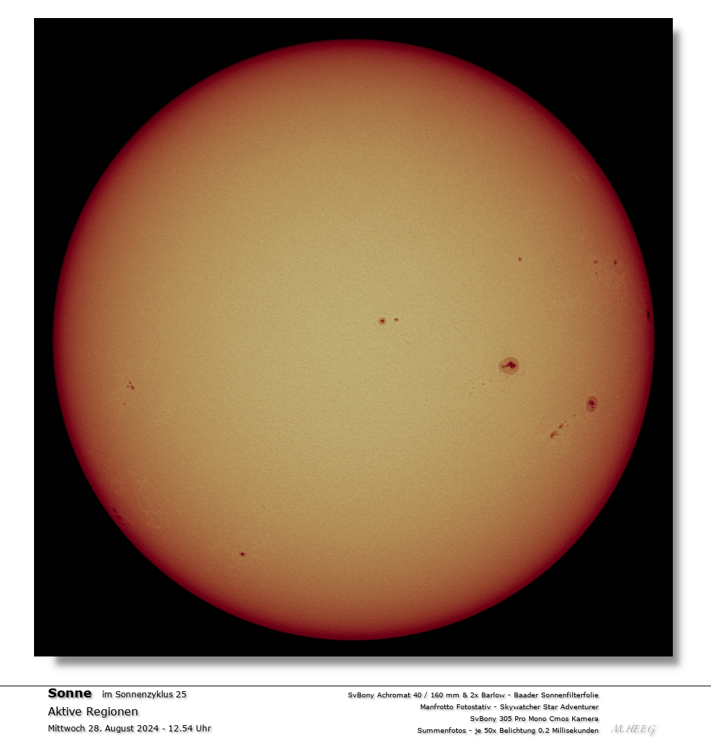 Sonnendarstellung bei 40 mm Öffnung