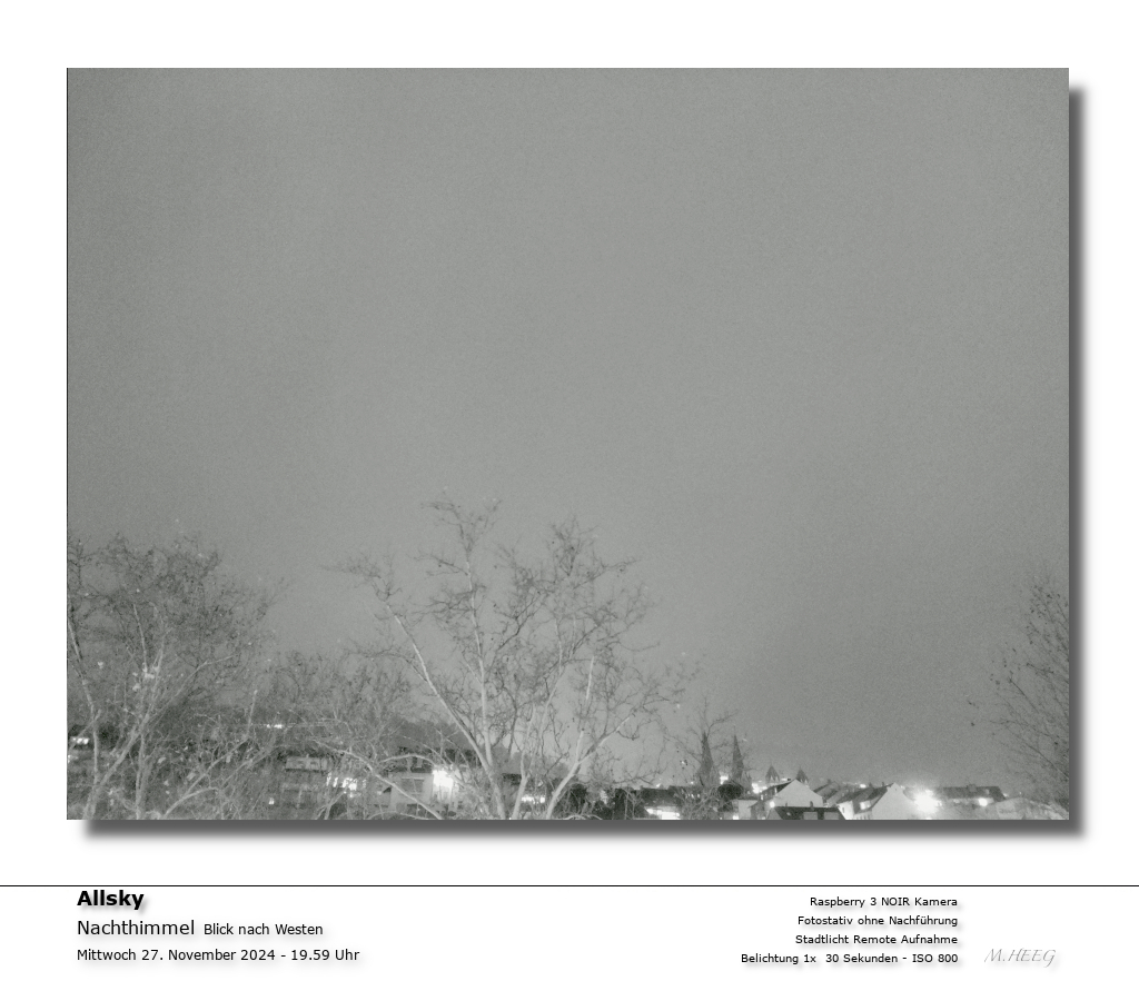 Nachthimmel mit Raspberry NOIR Kamera