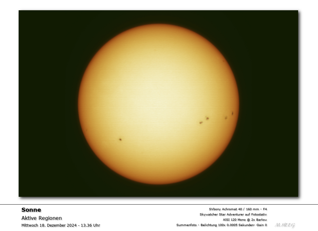 Positionsbestimmung Sonnenflecke