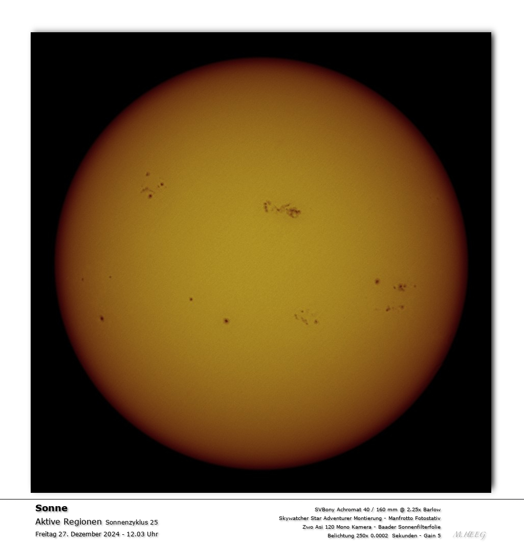 Positionsbestimmung Sonnenflecke