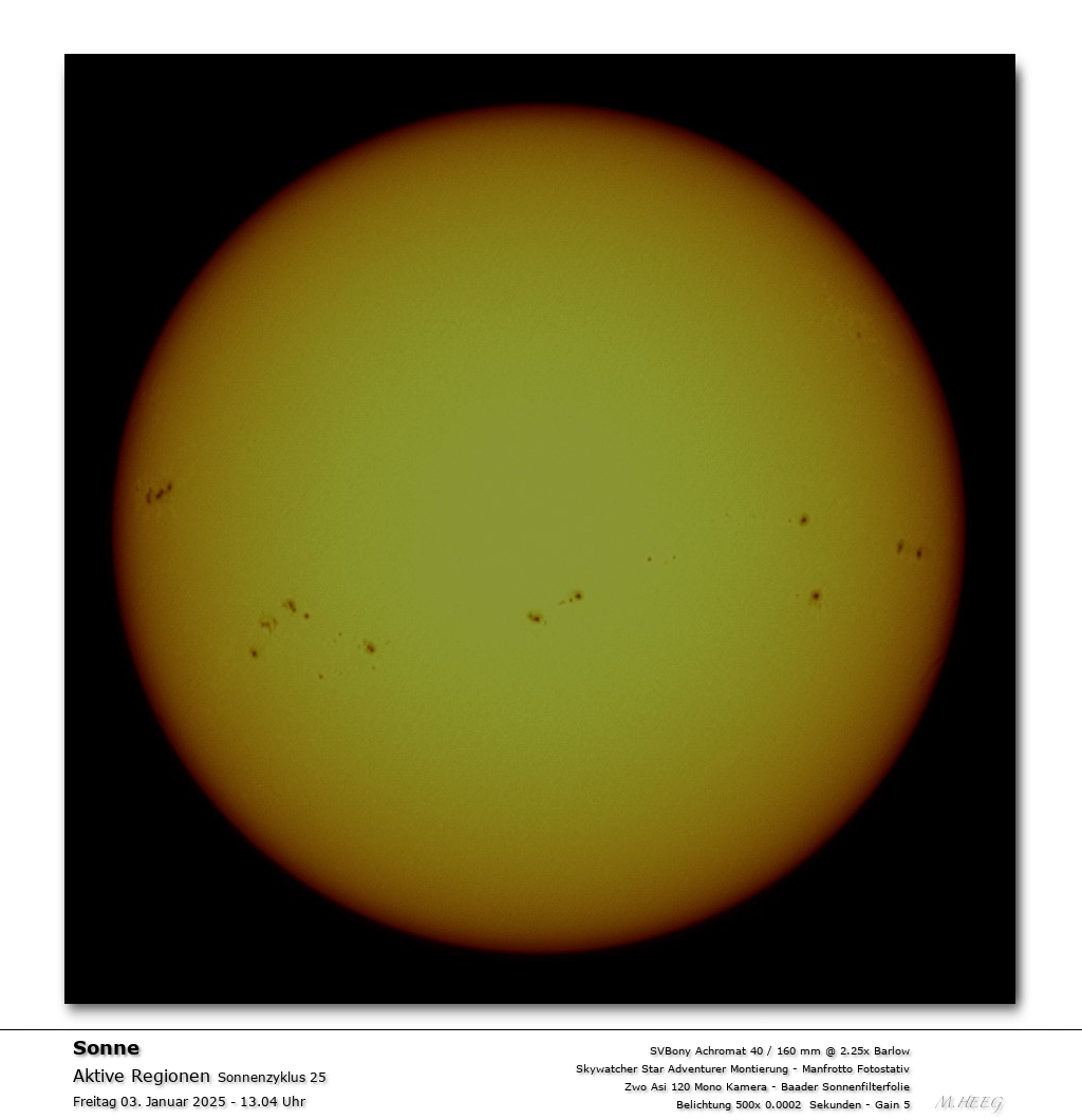 Positionsbestimmung Sonnenflecke