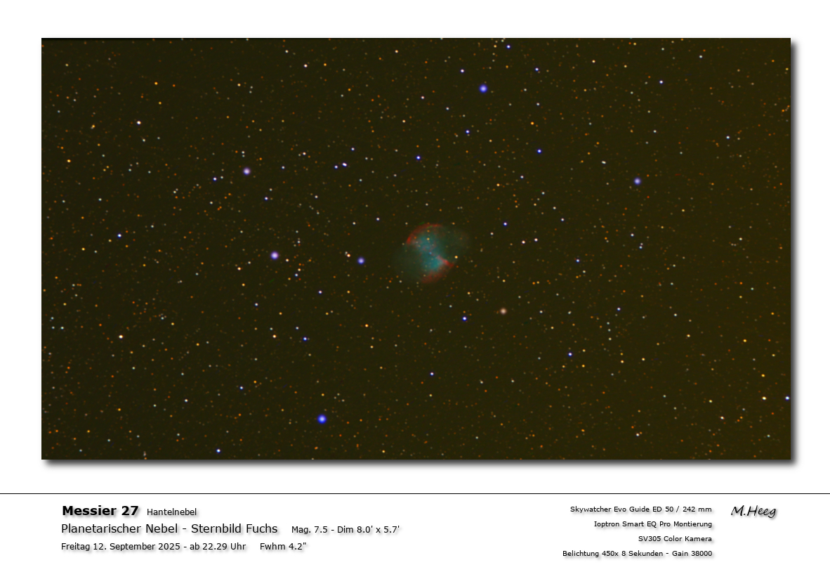 Der Hantelnebel im Sternbid Fuchs.