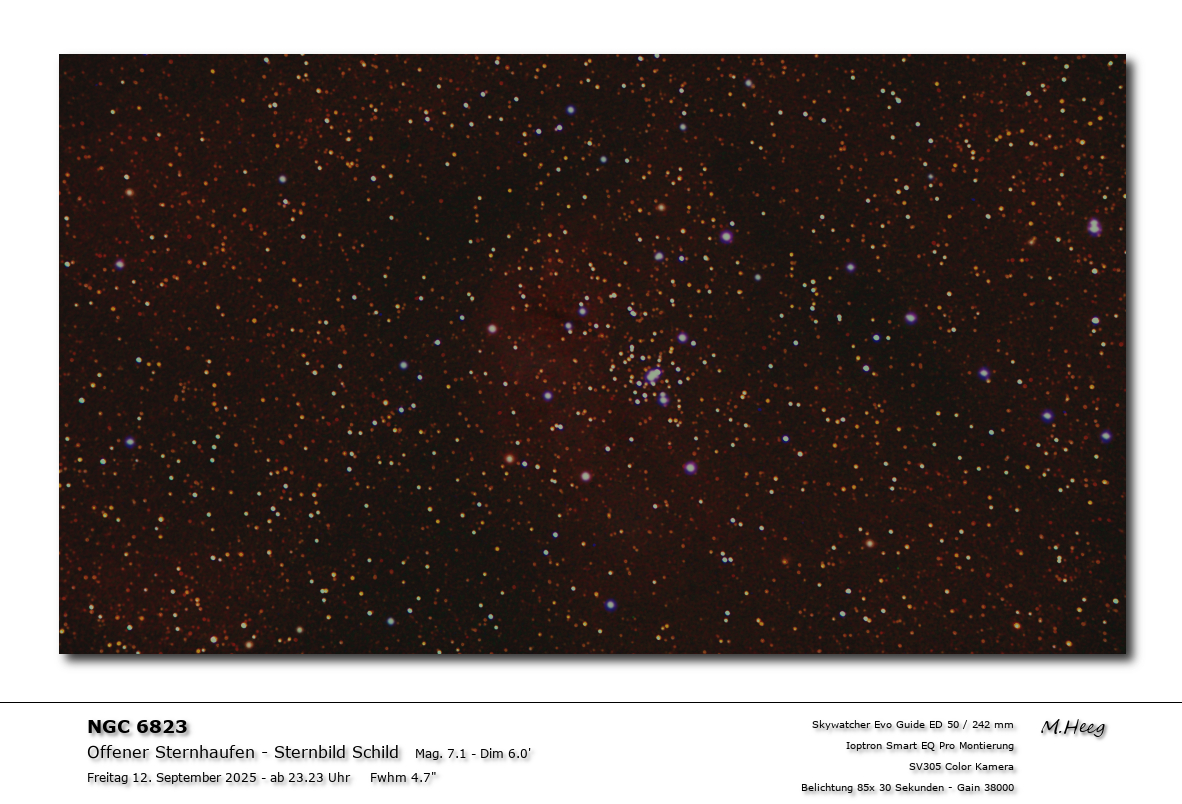 NGC 6823 im Sternbid Schild.