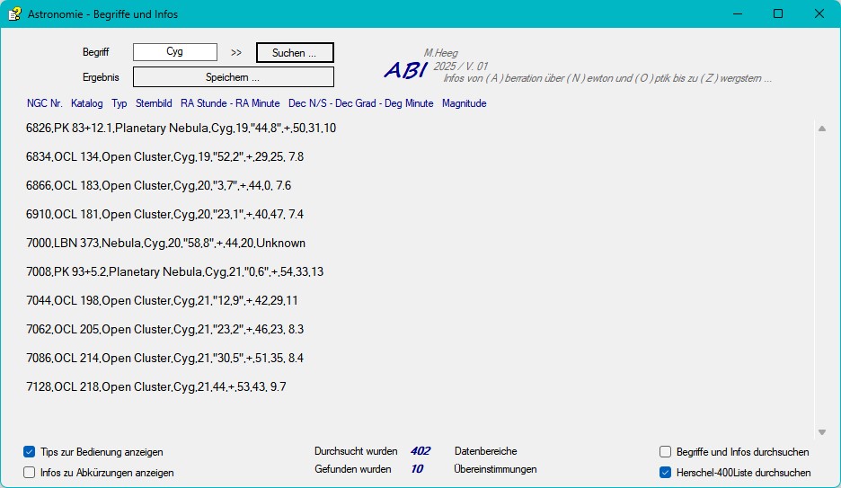 ... Suche - Info Astrobegriffe Astrtextsuche