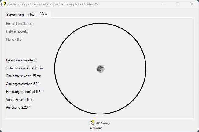 ... Teleskop Rechner Optik / Infos Teleskop Berechnungen optische Infos