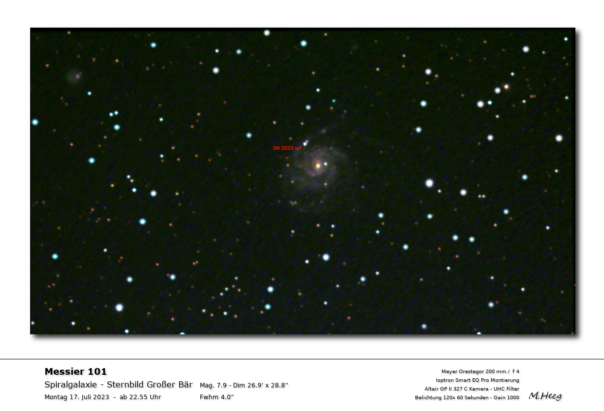 Messier 101 und SN 2023 ixf