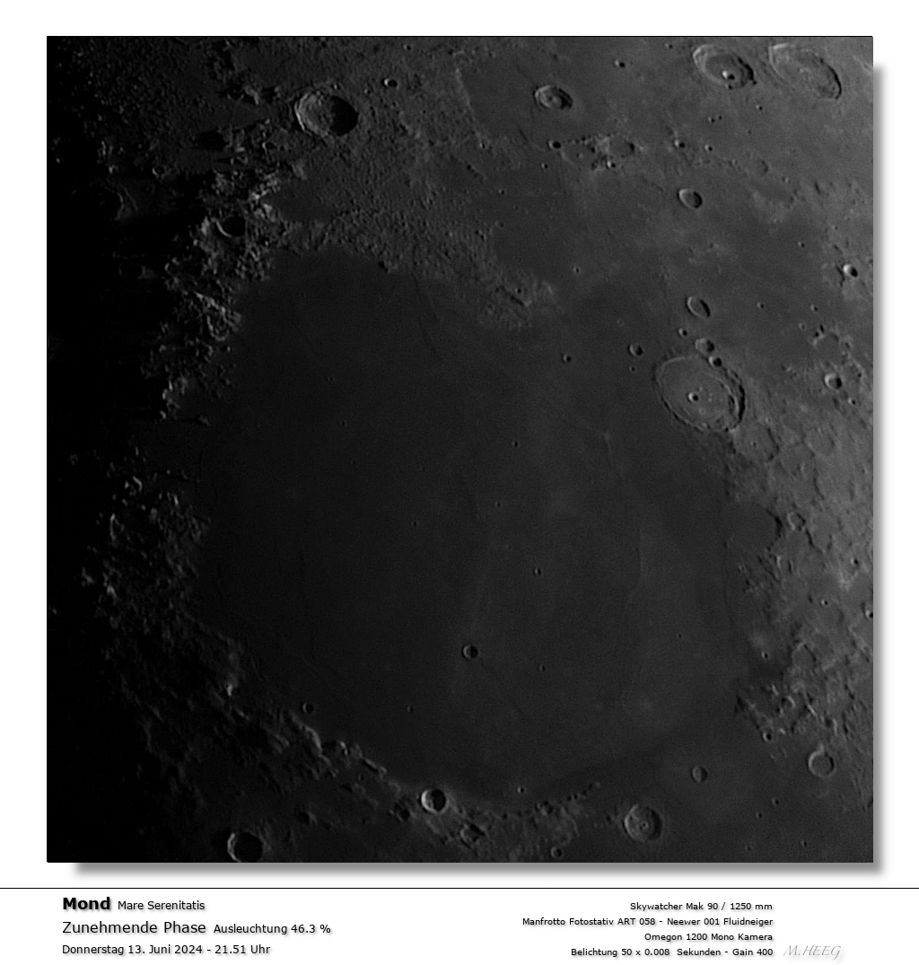 Monddarstellung bei 1250 mm  Brennweite