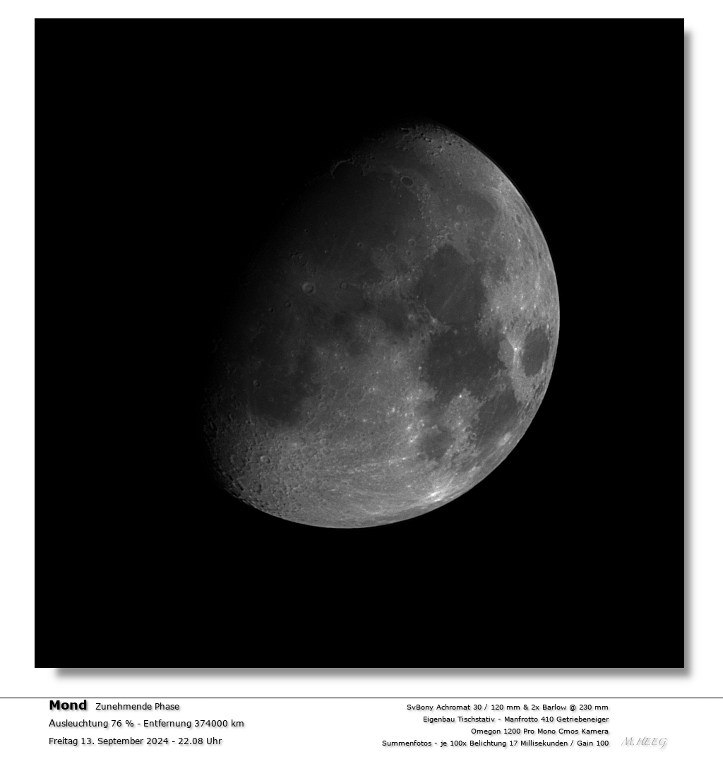 Monddarstellung bei 30 mm &Ouml;ffnung