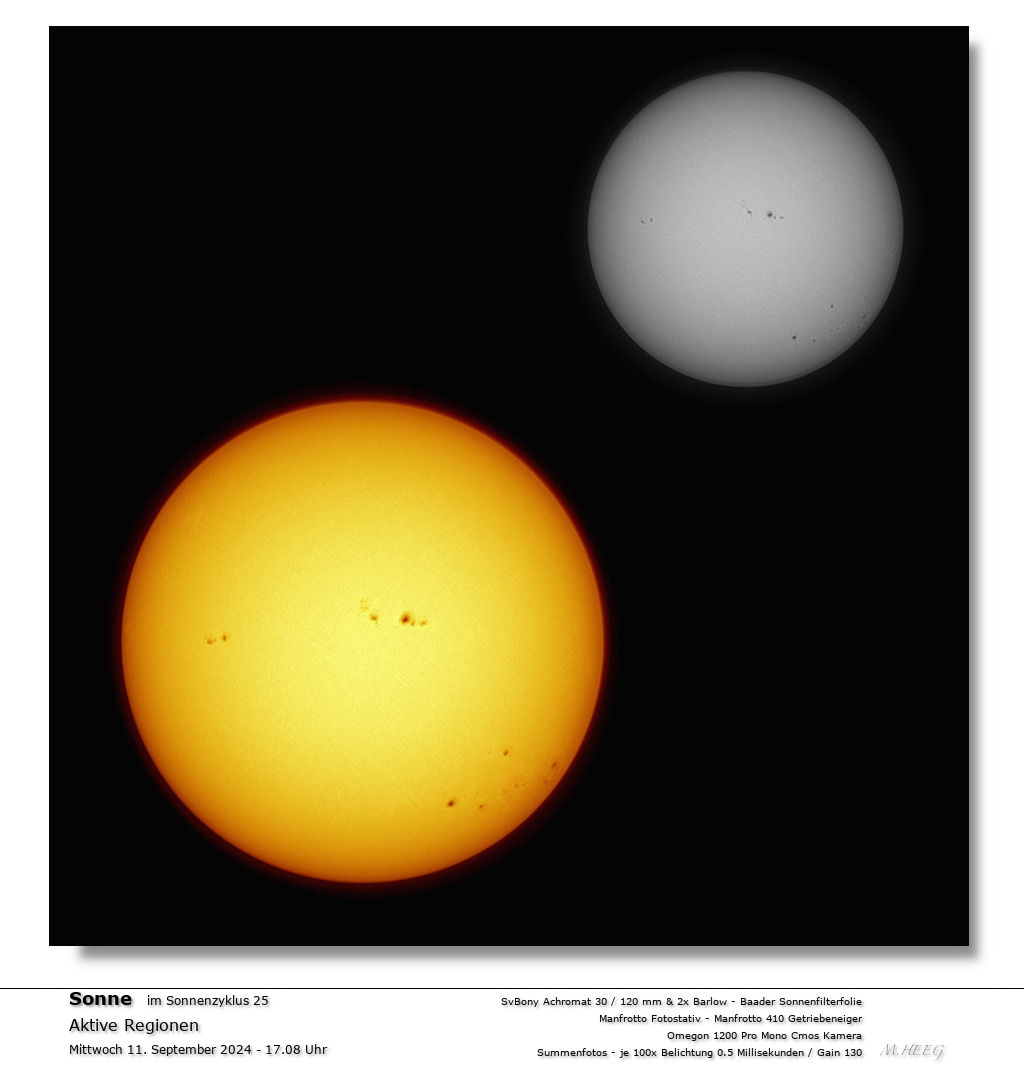 Sonnendarstellung bei 30 mm &Ouml;ffnung