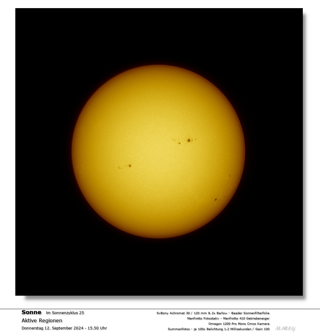 Sonnendarstellung bei 30 mm &Ouml;ffnung