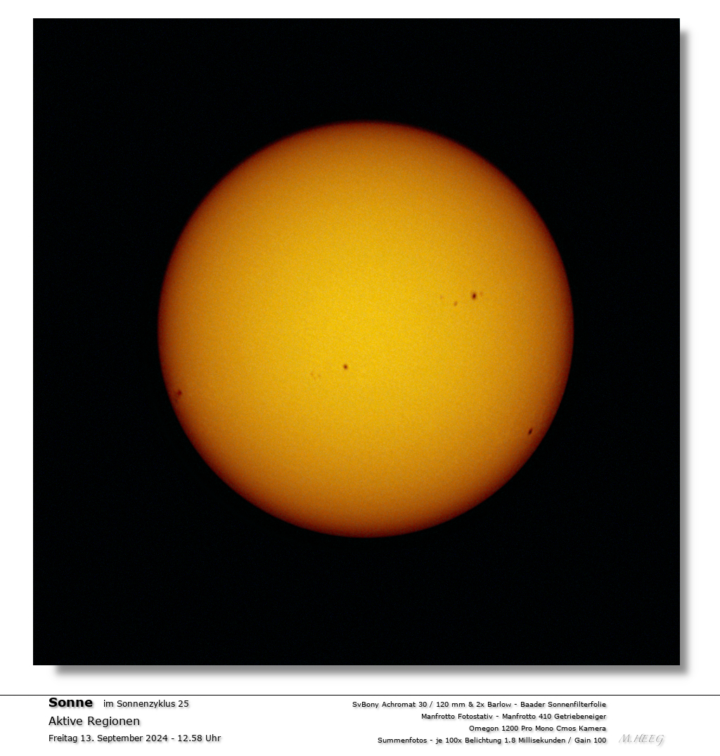 Sonnendarstellung bei 30 mm &Ouml;ffnung