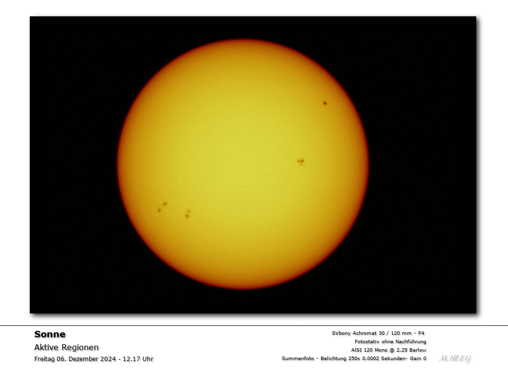 Sonne mit kleiner Optik