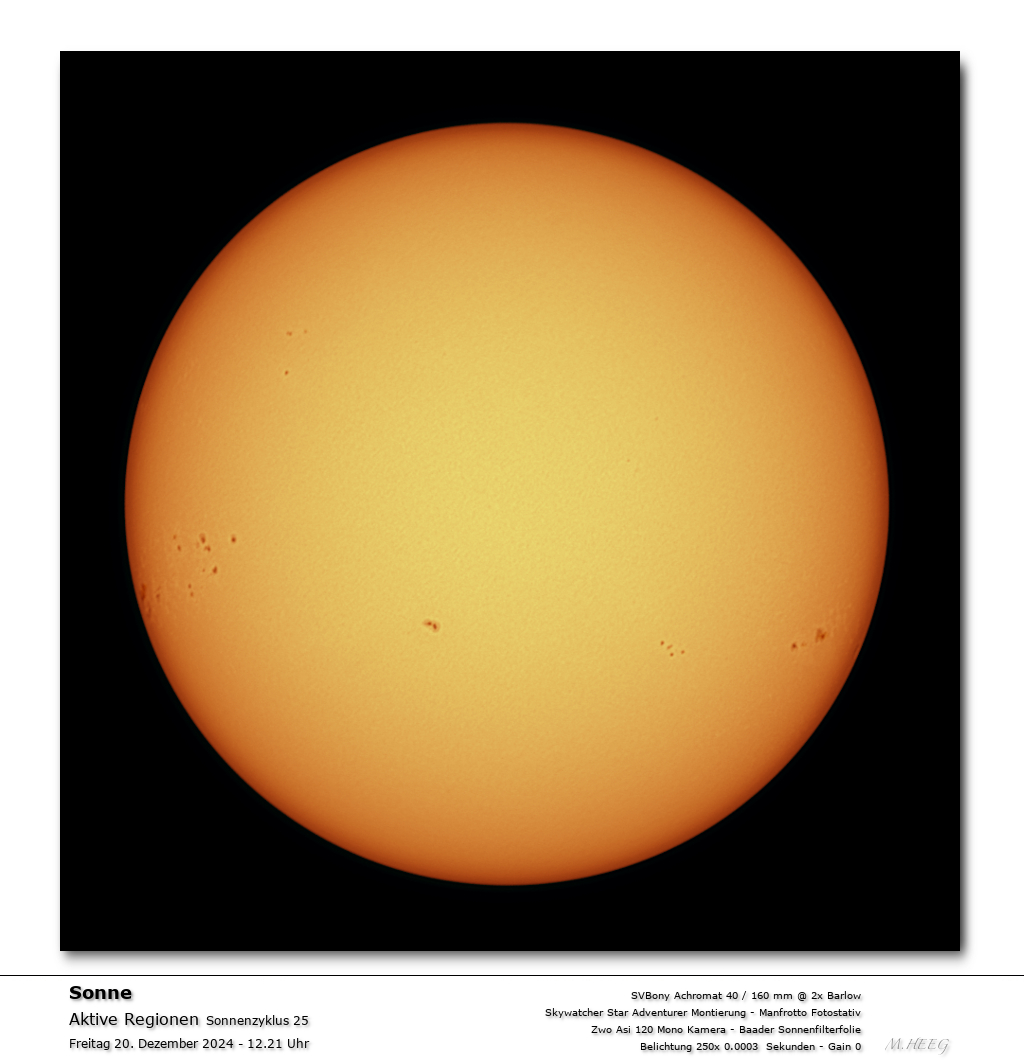 Positionsbestimmung Sonnenflecke