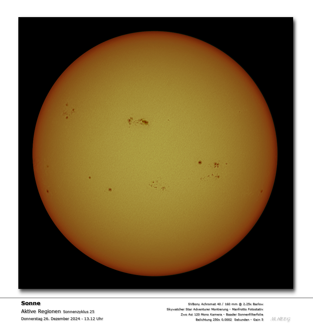 Positionsbestimmung Sonnenflecke